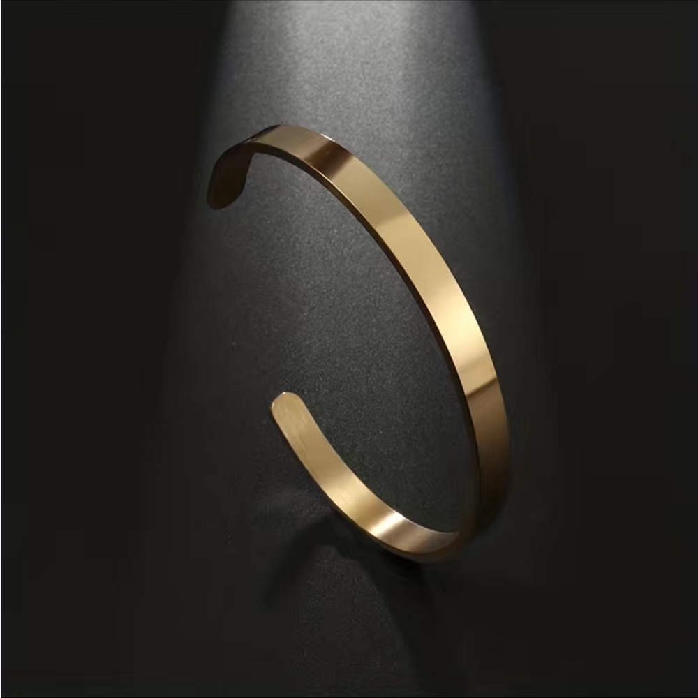 Gold Cuff Style Stackable Bangle Bracelet - image 2